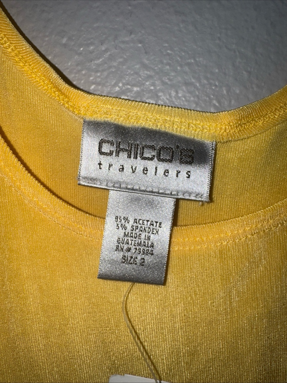 CHICOS-Travelers Contemporary Tank-Sunshine-NWT-SZ 2 - Picture 2 of 4